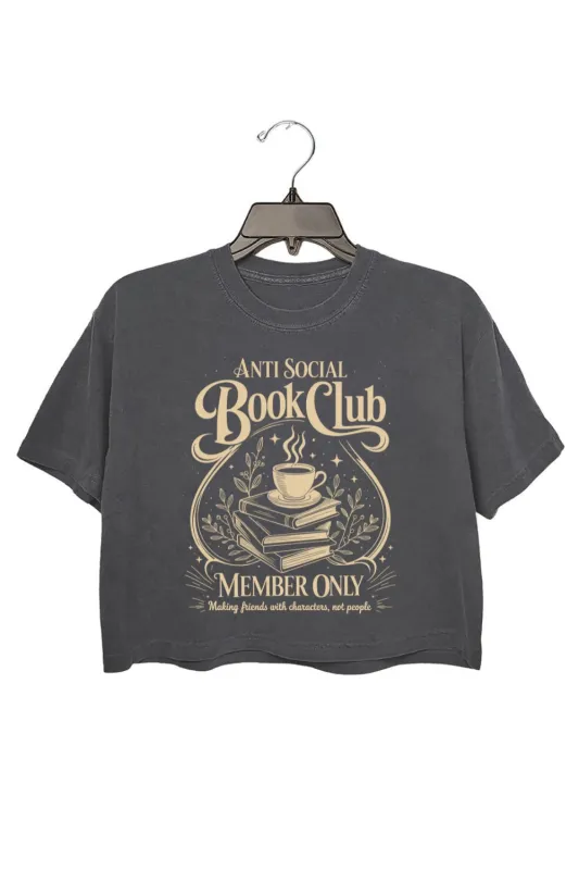 Anti Social Book Club Bookish Crop Top For Women sold by Fancy Tees