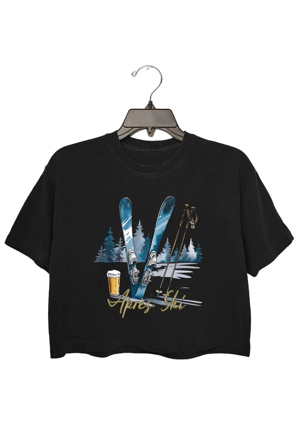 Apres Ski Lover Winter Sports Crop Top For Women sold by Fancy Tees product image thumbnail 3