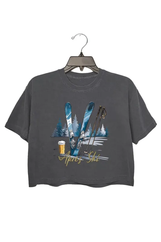 Apres Ski Lover Winter Sports Crop Top For Women sold by Fancy Tees