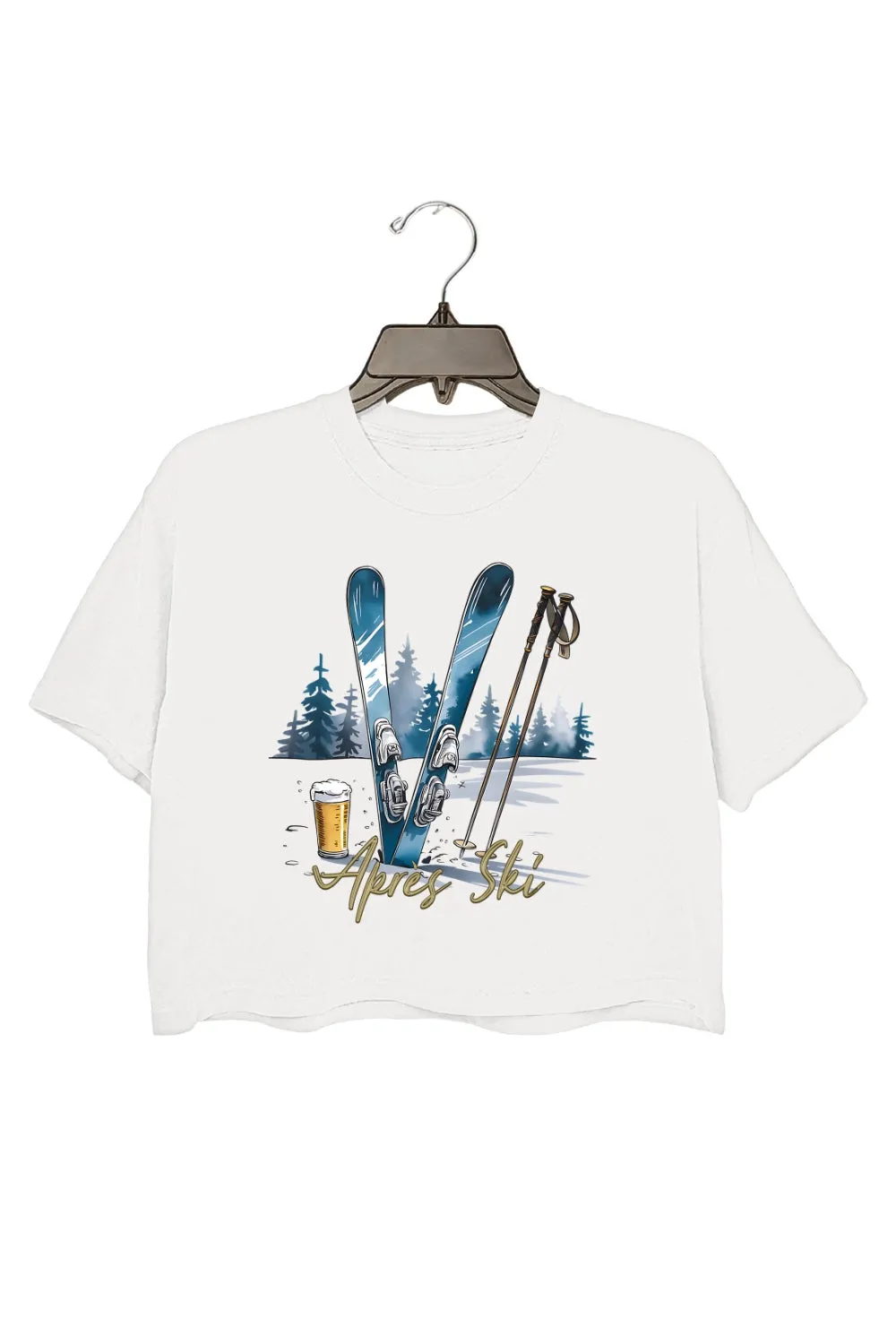 Apres Ski Lover Winter Sports Crop Top For Women sold by Fancy Tees product image thumbnail 2