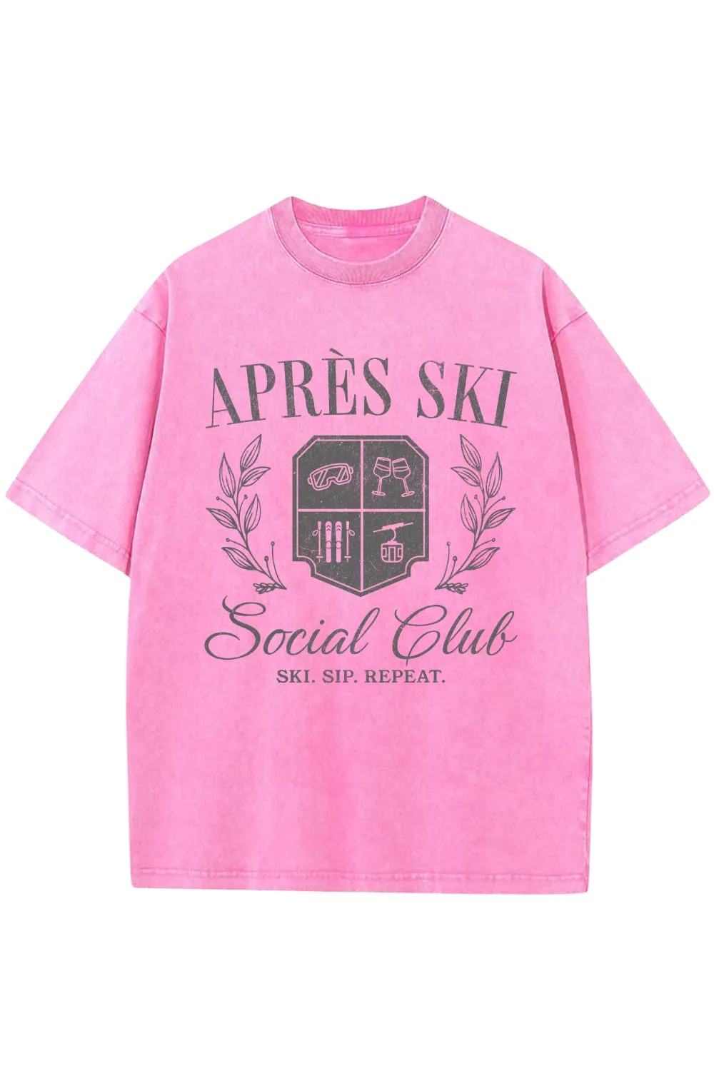 Apres Ski Social Club Vintage Washed Tee sold by Fancy Tees
