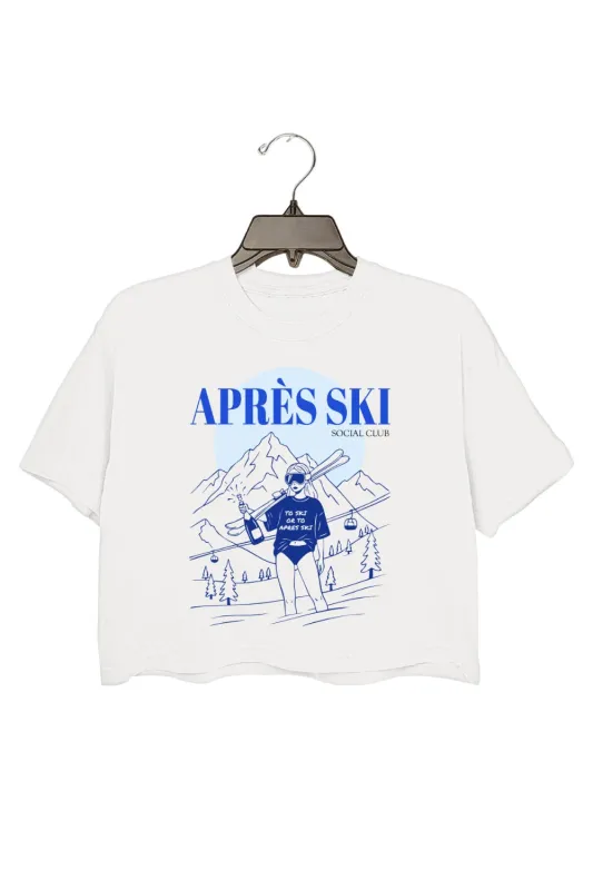 Aprés Ski Social Club Skiing Girl Crop Top For Women sold by Fancy Tees