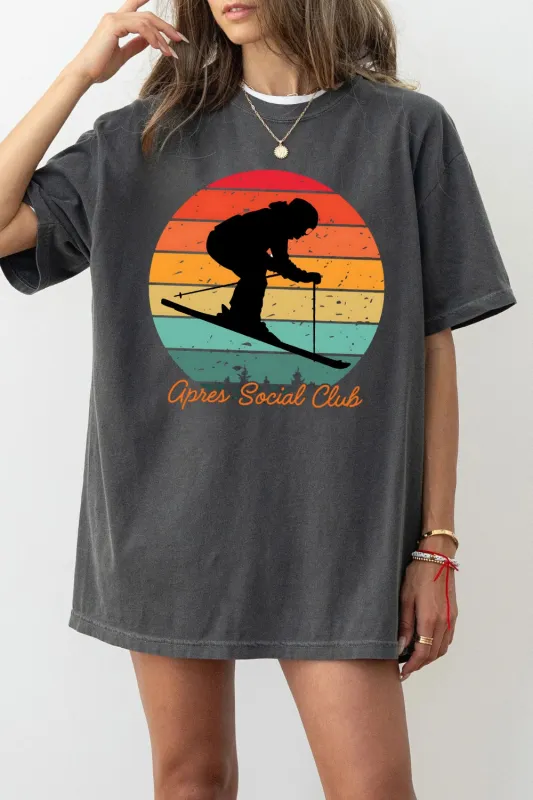Apres Social Club Lodge Mountain Tee For Women sold by Fancy Tees