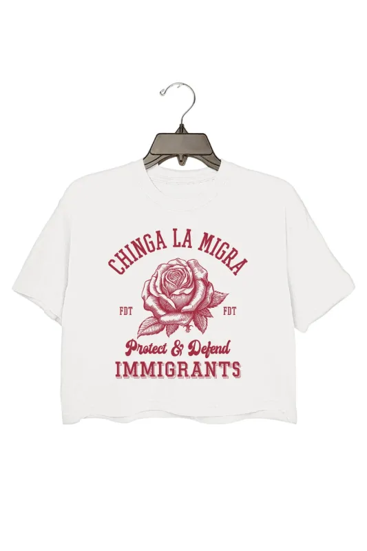 Chinga La Migra FDT Crop Top For Women sold by Fancy Tees