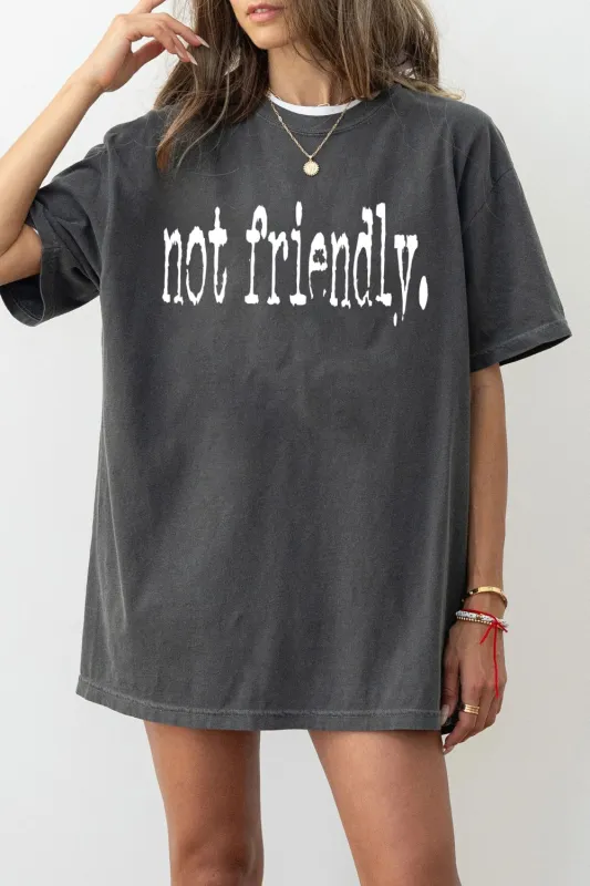 Not Friendly Typography Design Tee For Women sold by Fancy Tees