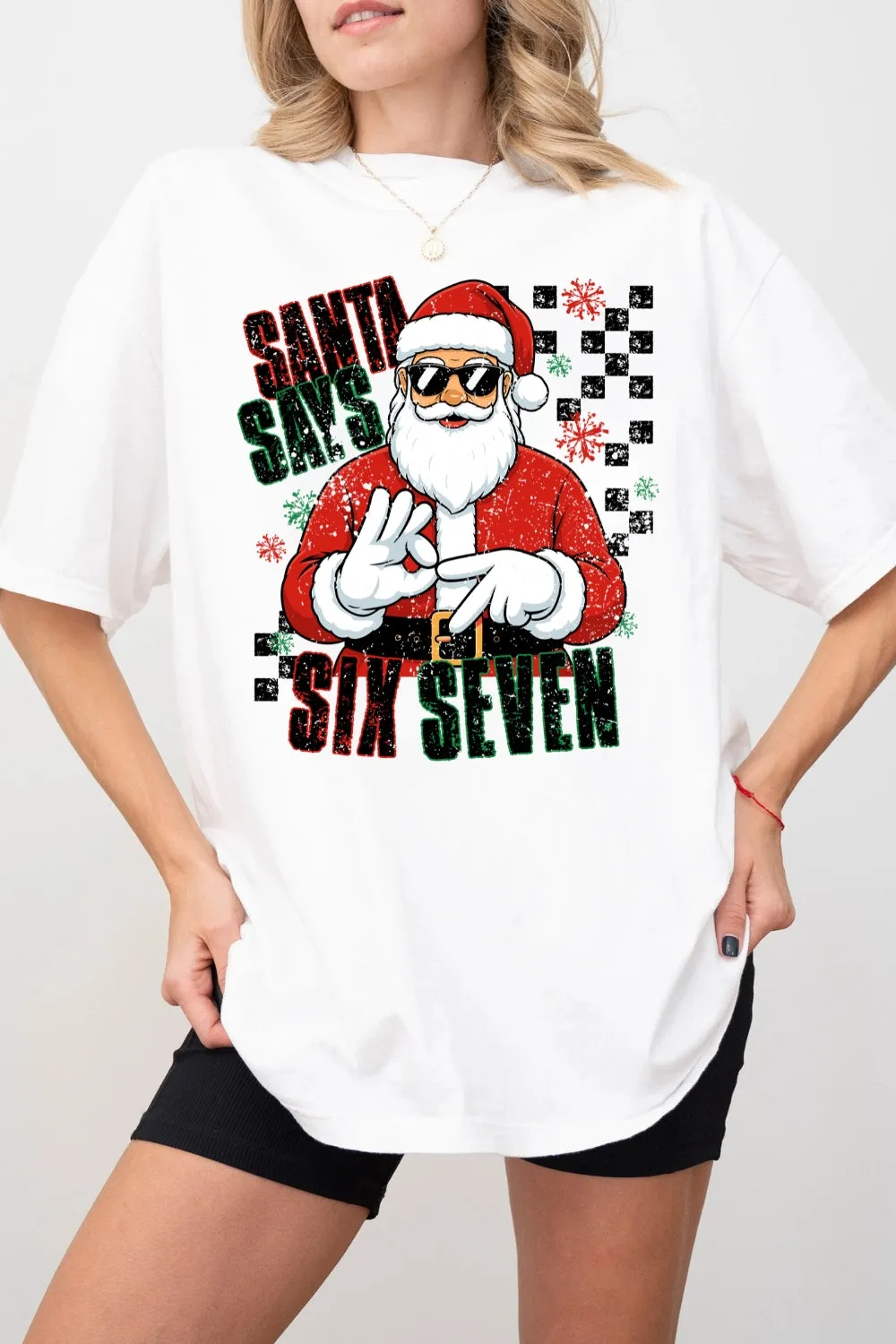 Santa Says Six Seven Funny Christmas Tee For Women sold by Fancy Tees product image thumbnail 2