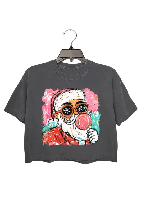 Preppy Santa Clause Christmas Crop Top For Women sold by Fancy Tees