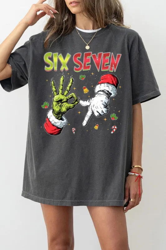 Funny Six Seven Meme Christmas Tee For Women sold by Fancy Tees