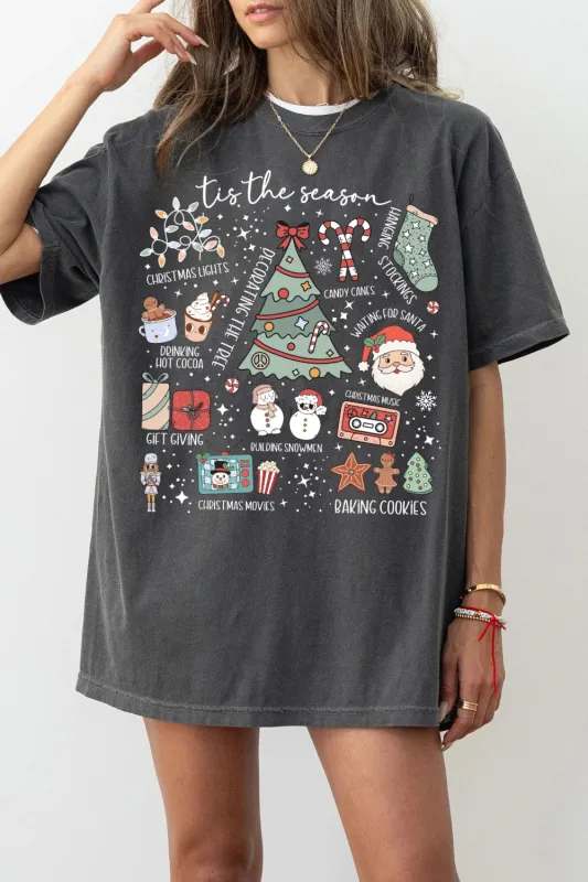 Retro Christmas Tis The Season Festive Tee For Women sold by Fancy Tees