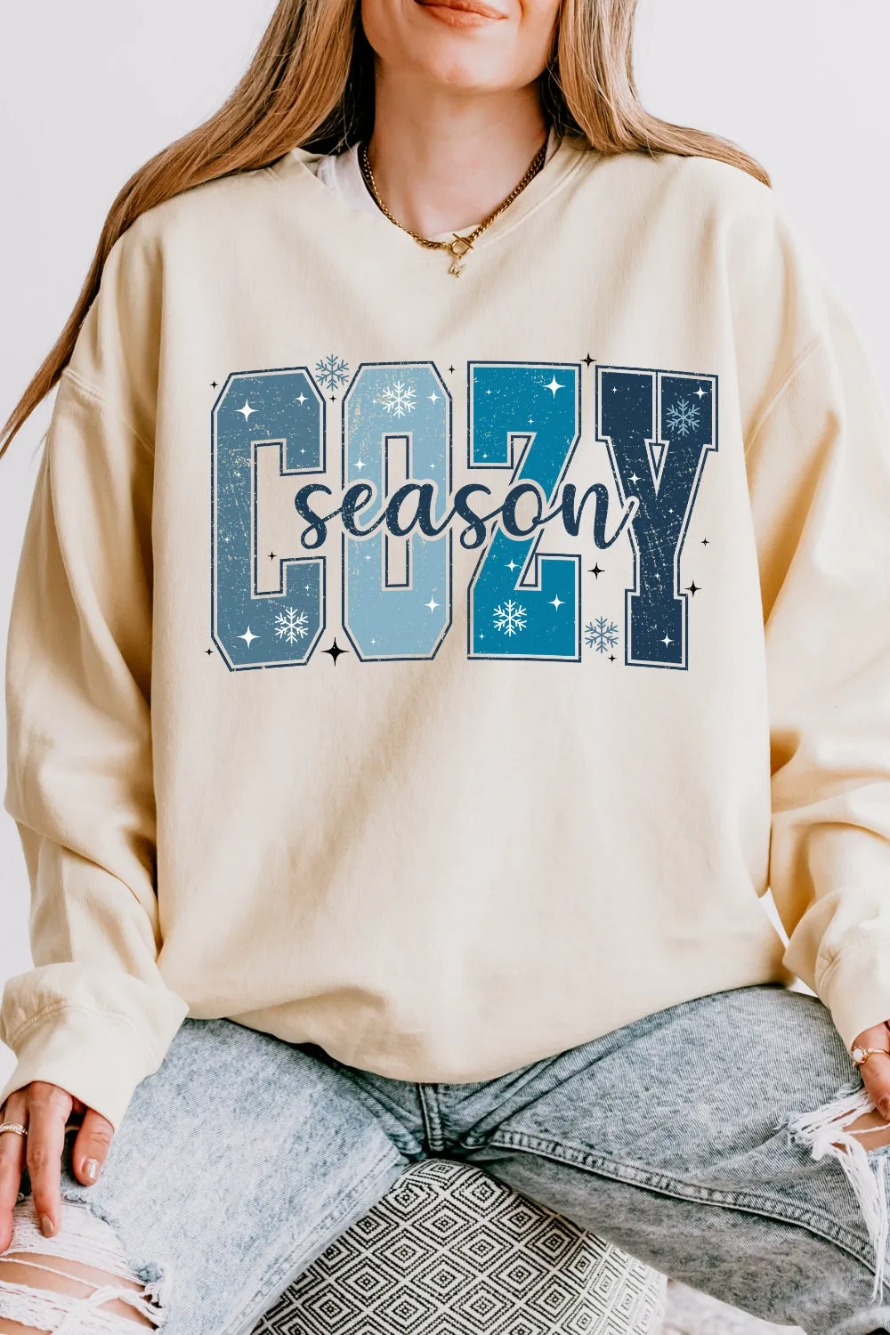 Cozy Season Winter Vibes Sweatshirt For Women sold by Fancy Tees product image thumbnail 2