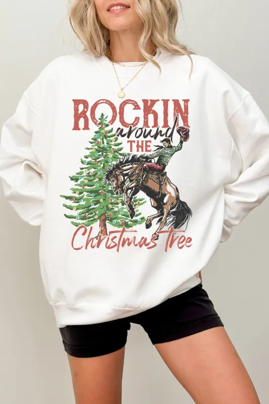 Rockin Around The Christmas Tree Sweatshirt For Women sold by Fancy Tees