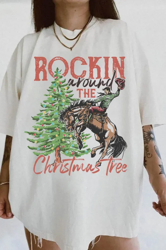 Rockin Around The Christmas Tree Tee For Women sold by Fancy Tees