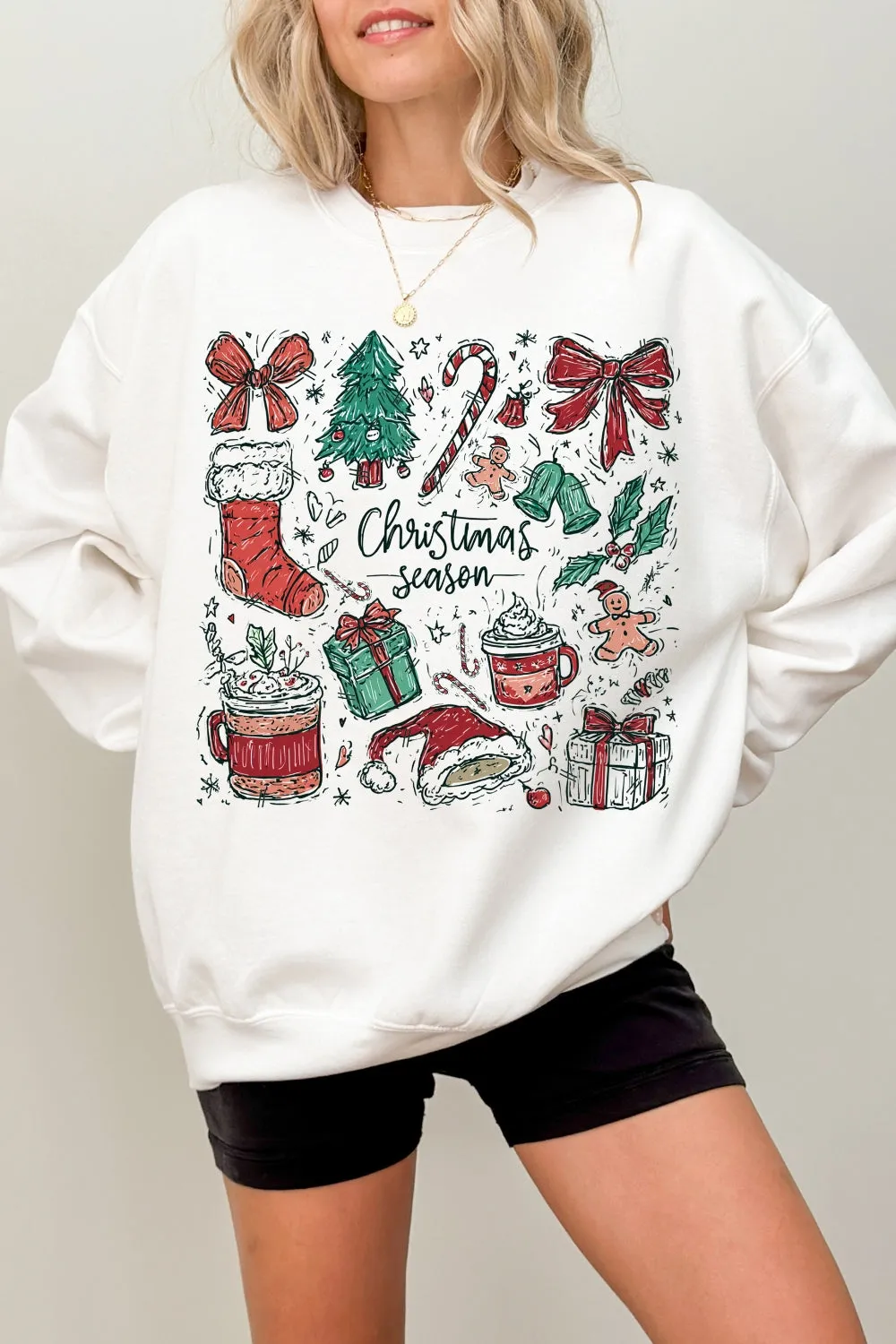 Coquette Christmas Season Sweatshirt For Women sold by Fancy Tees product image thumbnail 2