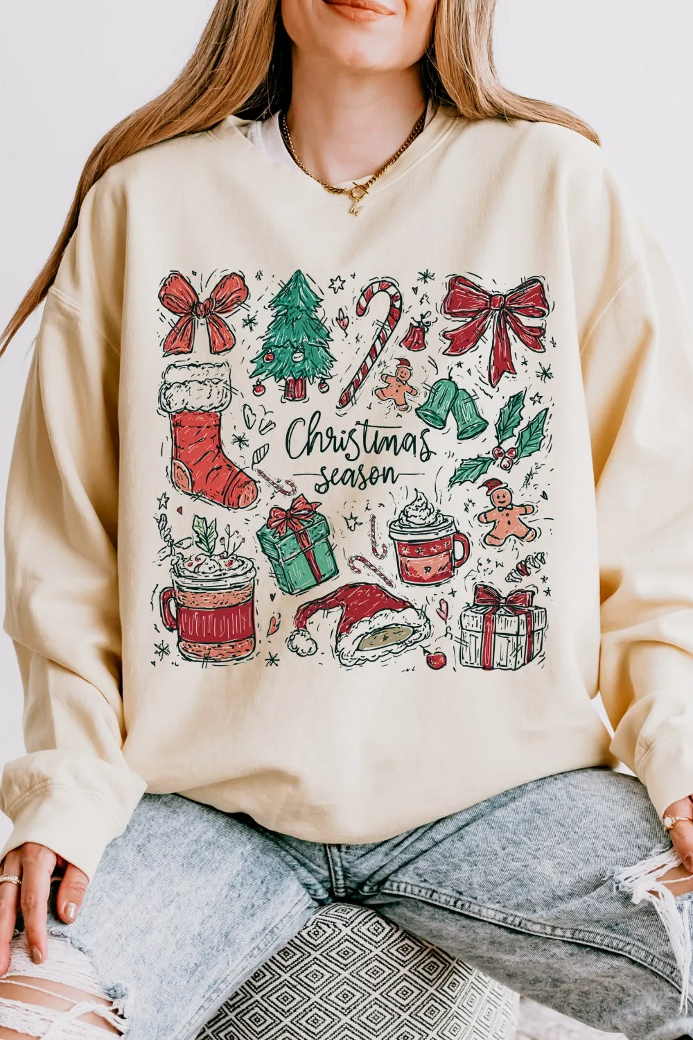 Coquette Christmas Season Sweatshirt For Women sold by Fancy Tees