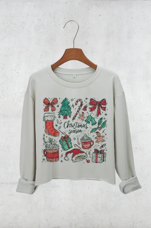Coquette Christmas Season Crop Sweatshirt For Women sold by Fancy Tees
