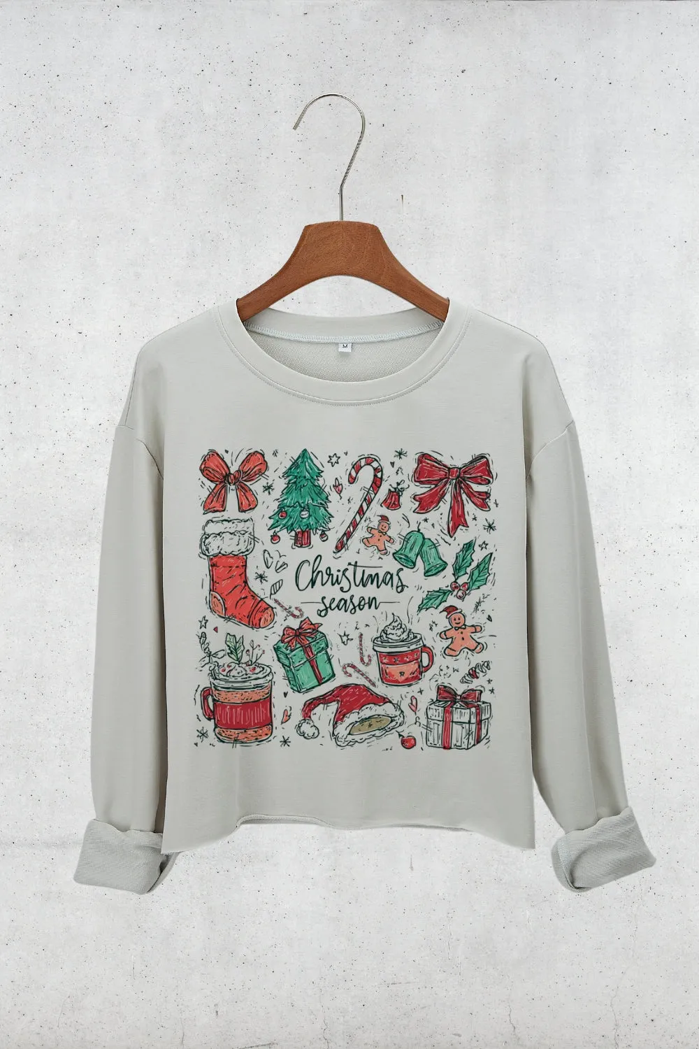 Coquette Christmas Season Crop Sweatshirt For Women sold by Fancy Tees