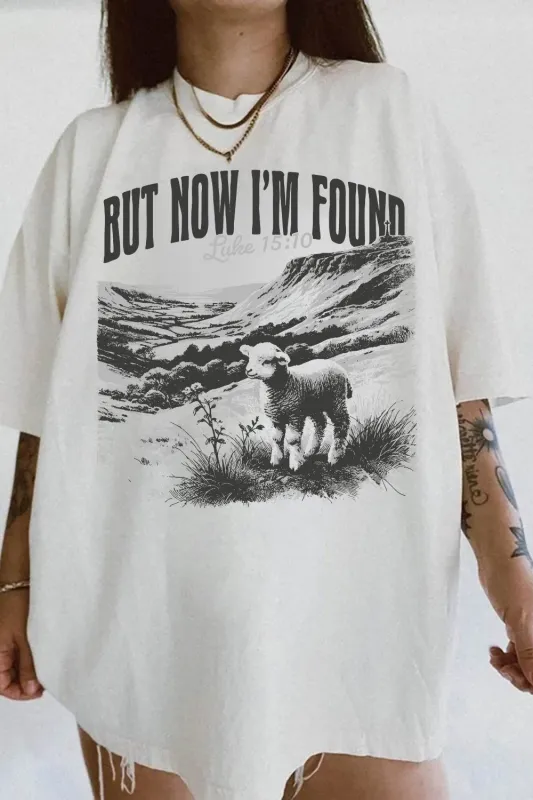 But Now I'm Found Christian Sheep Tee For Women sold by Fancy Tees