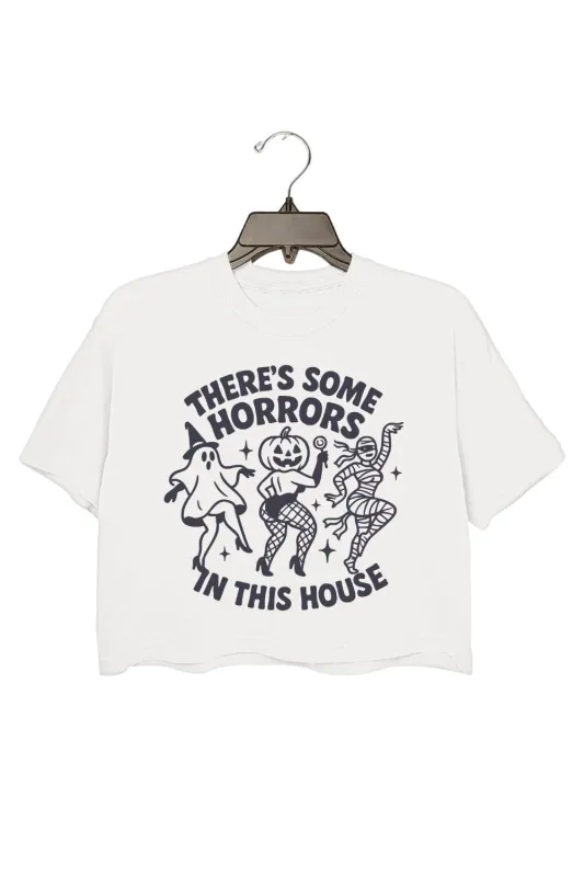 There's Some Horrors In This House Halloween Crop Top For Women sold by Fancy Tees