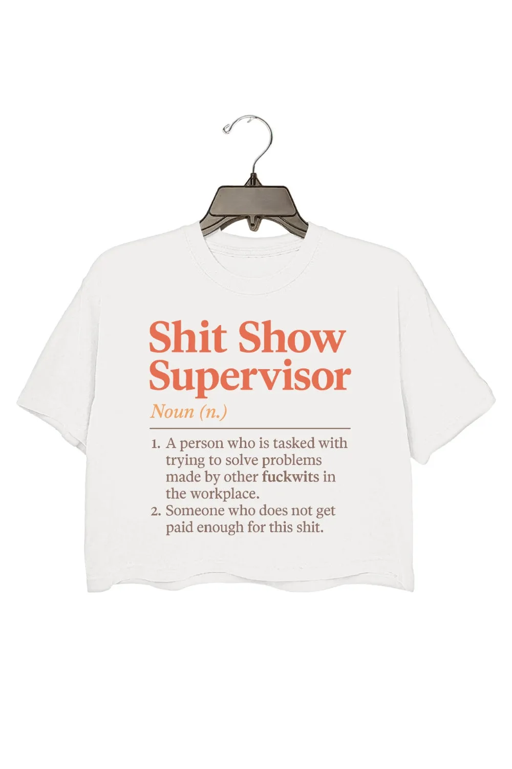 Shit Show Supervisor Work Humor Crop Top For Women sold by Fancy Tees product image thumbnail 2