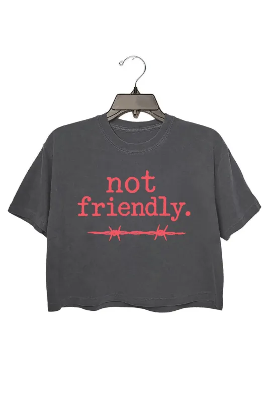 Not Friendly Barbed Wire Crop Top For Women sold by Fancy Tees