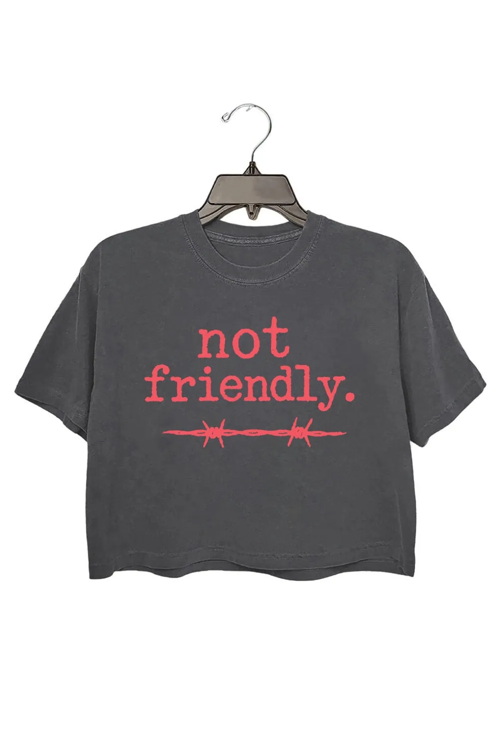 Not Friendly Barbed Wire Crop Top For Women sold by Fancy Tees