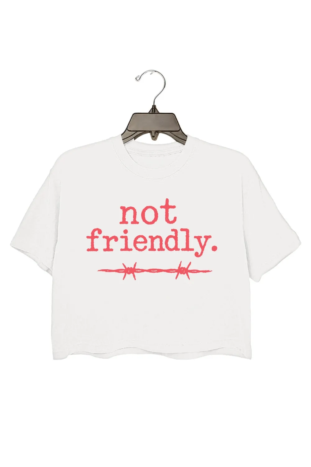 Not Friendly Barbed Wire Crop Top For Women sold by Fancy Tees product image thumbnail 2