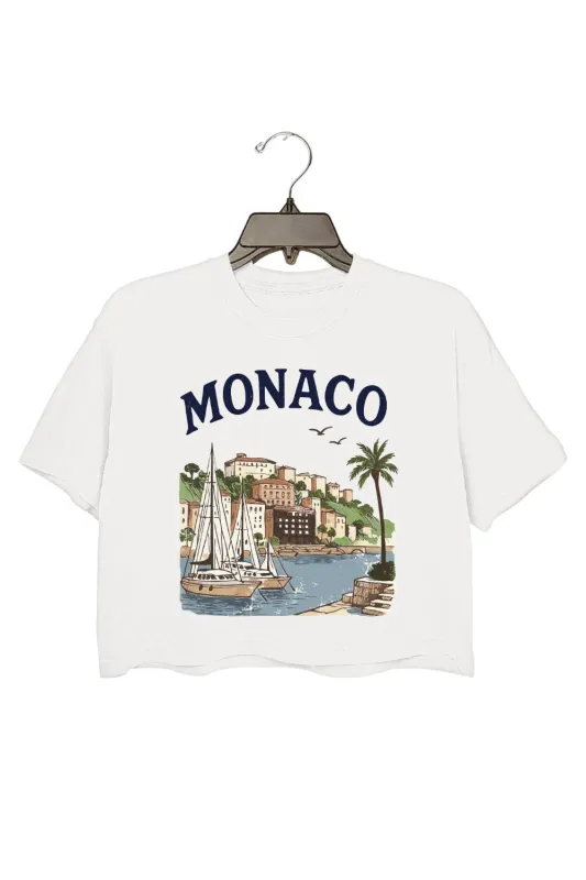 Monaco Vintage Sailing Crop Top For Women sold by Fancy Tees