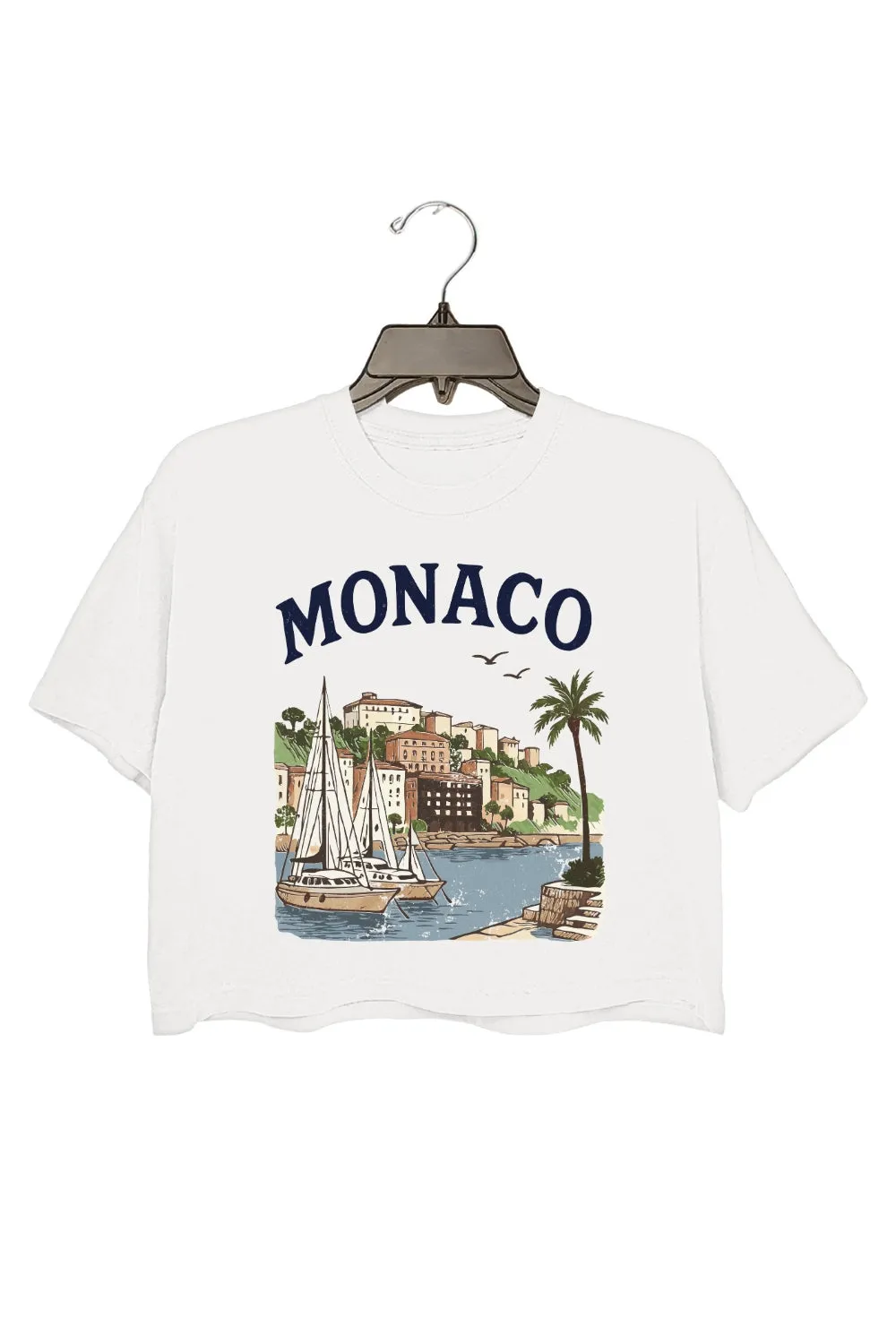 Monaco Vintage Sailing Crop Top For Women sold by Fancy Tees