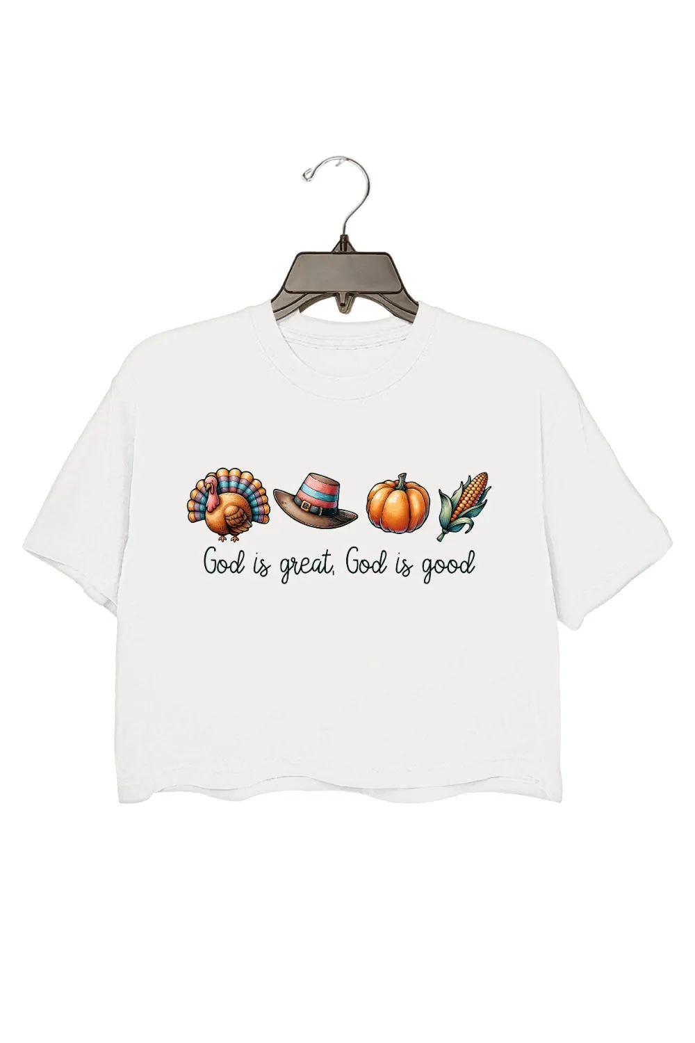 God is Great God Is Good Thanksgiving Crop Top For Women sold by Fancy Tees