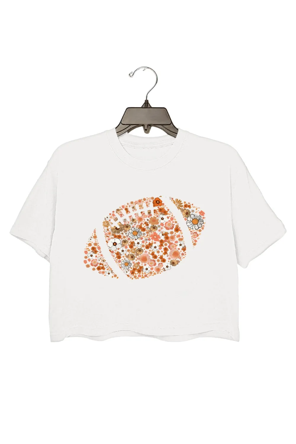 Retro Floral Football Crop Top For Women sold by Fancy Tees product image thumbnail 2