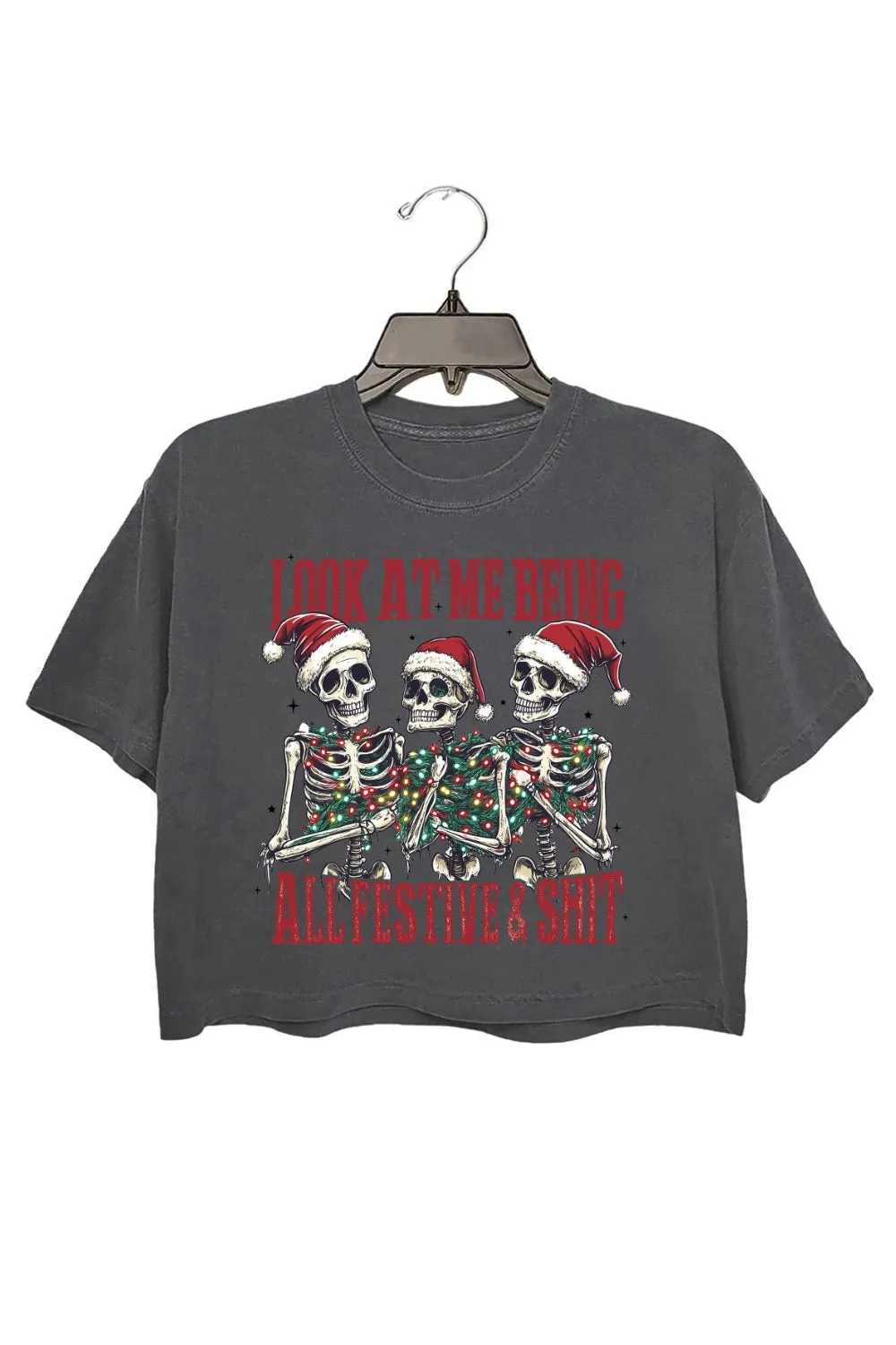 Look At Me Being All Festive And Shit Crop Top For Women sold by Fancy Tees