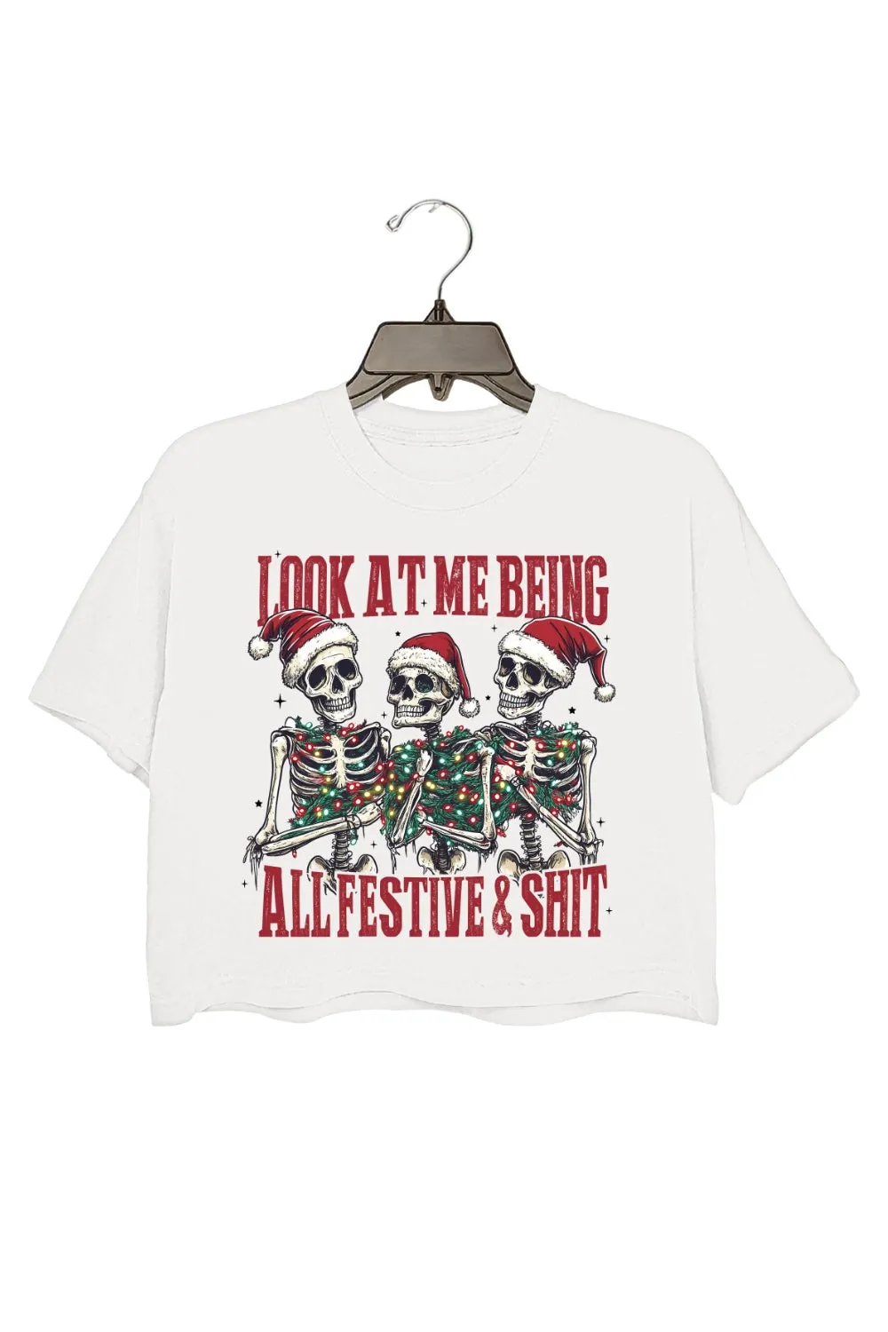 Look At Me Being All Festive And Shit Crop Top For Women sold by Fancy Tees product image thumbnail 2