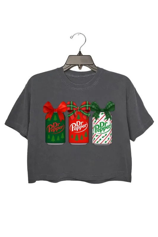 Trendy Christmas Soda Can Crop Top For Women made by Fancy Tees