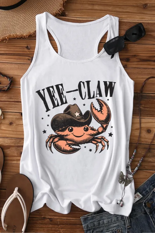Yee Claw Crab Beach Cowgirl Tank Top For Women sold by Fancy Tees
