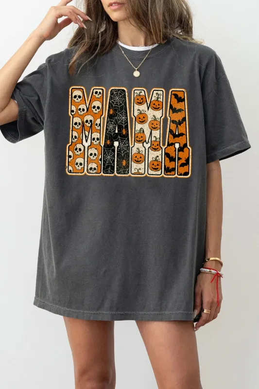 Mama Pumpkin Leopard Halloween Tee For Women sold by Fancy Tees
