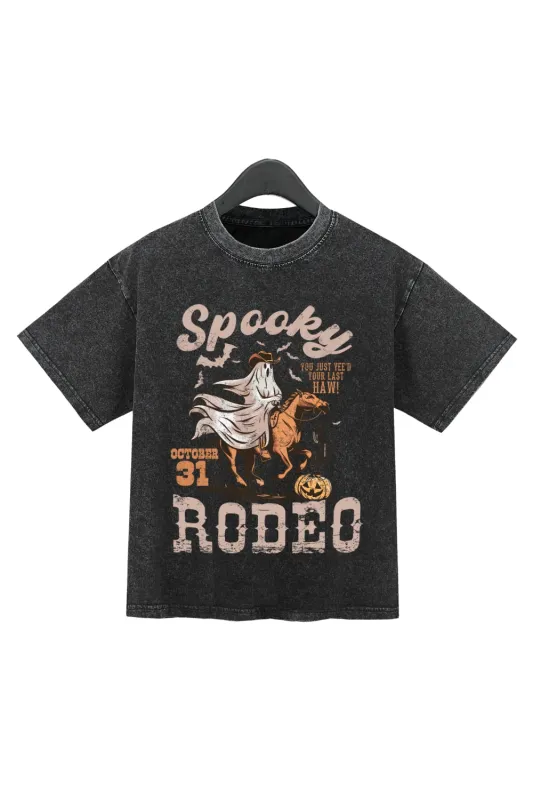 Spooky Rodeo Western Halloween Washed Crop Top For Women sold by Fancy Tees