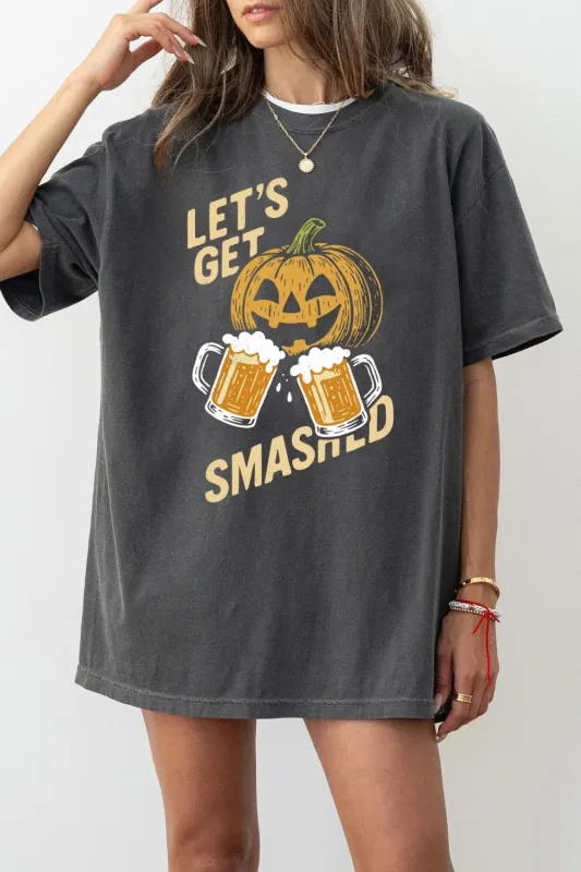 Let’s Get Smashed Halloween Beer Mug Tee For Women sold by Fancy Tees