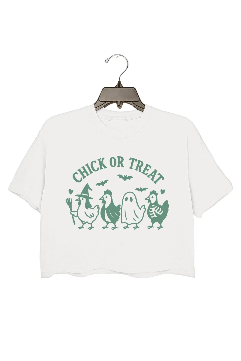 Chick Or Treat Halloween Chicken Crop Top For Women sold by Fancy Tees product image thumbnail 2