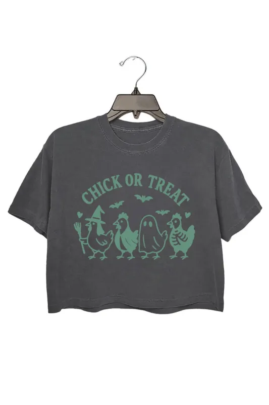 Chick Or Treat Halloween Chicken Crop Top For Women sold by Fancy Tees