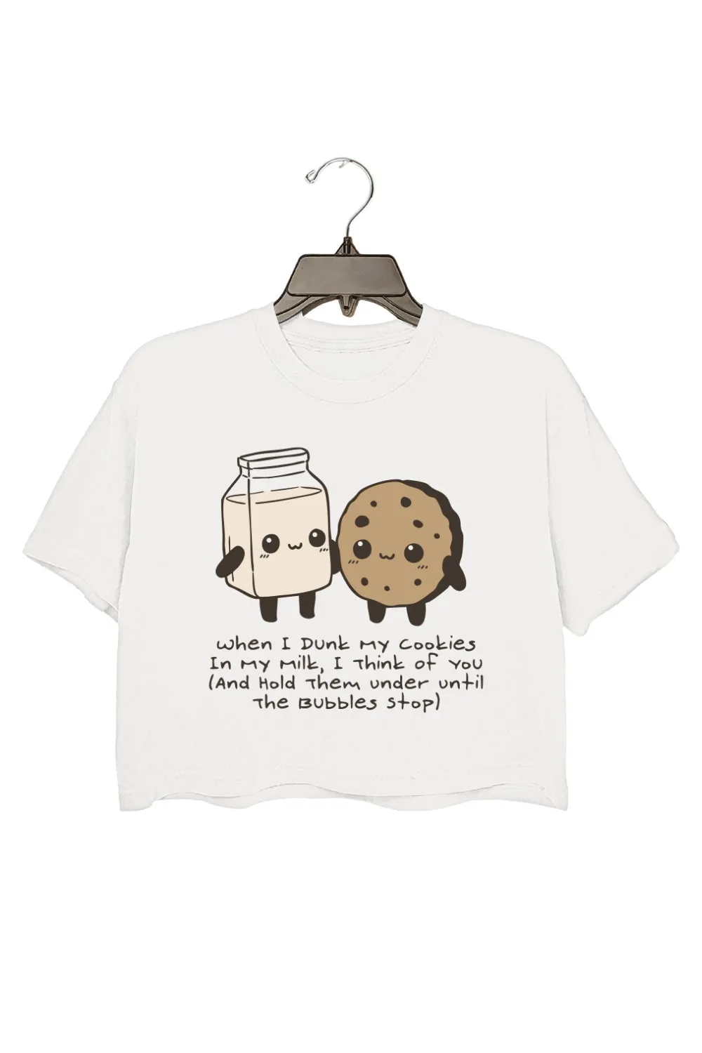 When I Dunk My Cookies In Milk I Think Of You Crop Top For Women sold by Fancy Tees product image thumbnail 2