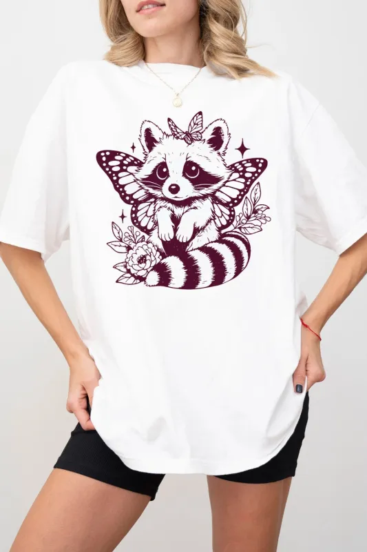 Cute Hybrid Raccoon With Butterfly Wings Tee For Women sold by Fancy Tees