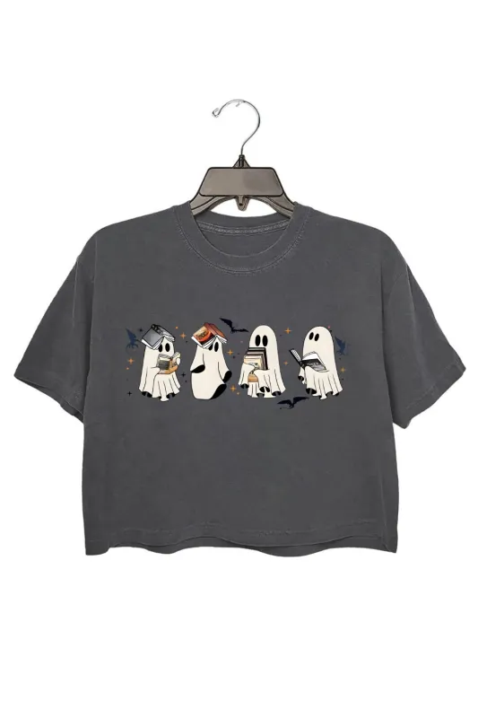 Fourth Wing Ghost Book Reading Crop Top For Women sold by Fancy Tees
