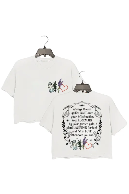 Practical Magic Salt Rosemary Lavender Love Crop Top For Women sold by Fancy Tees
