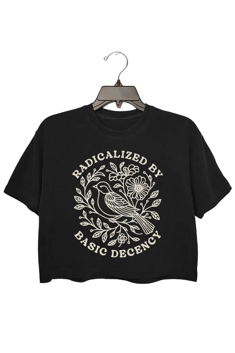 Radicalized by Basic Decency Bird Crop Tee For Women sold by Fancy Tees product image thumbnail 2