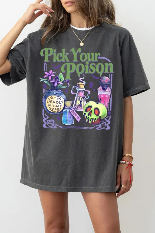 Retro Halloween Pick Your Poison Tee For Women sold by Fancy Tees