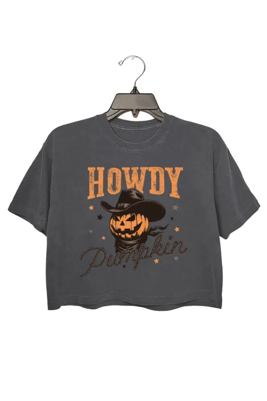 Howdy Pumpkin Western Halloween Crop Top For Women sold by Fancy Tees