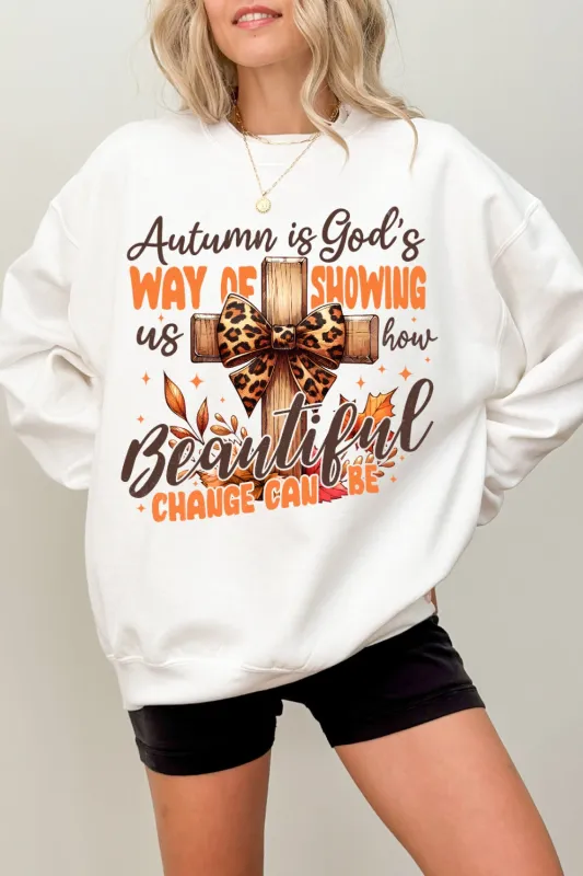Autumn God Fall Christian Thanksgiving Sweatshirt For Women sold by Fancy Tees