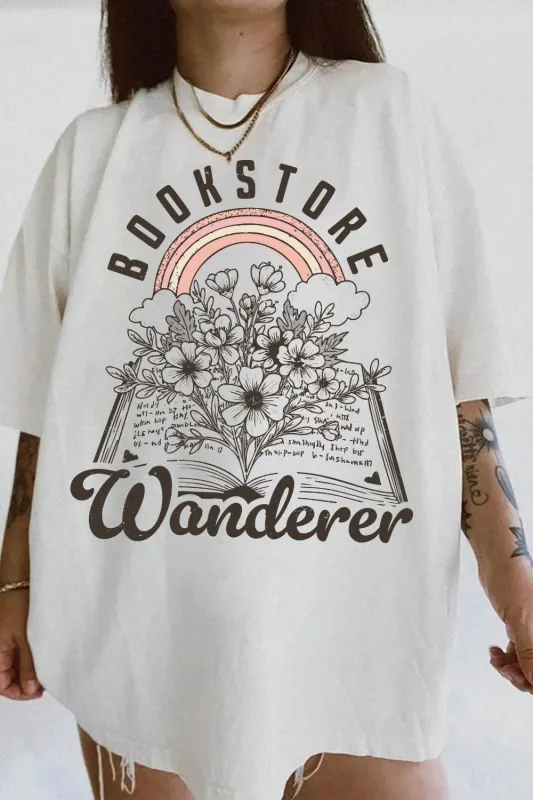 Bookstore Wanderer Trendy Bookish Tee For Women sold by Fancy Tees