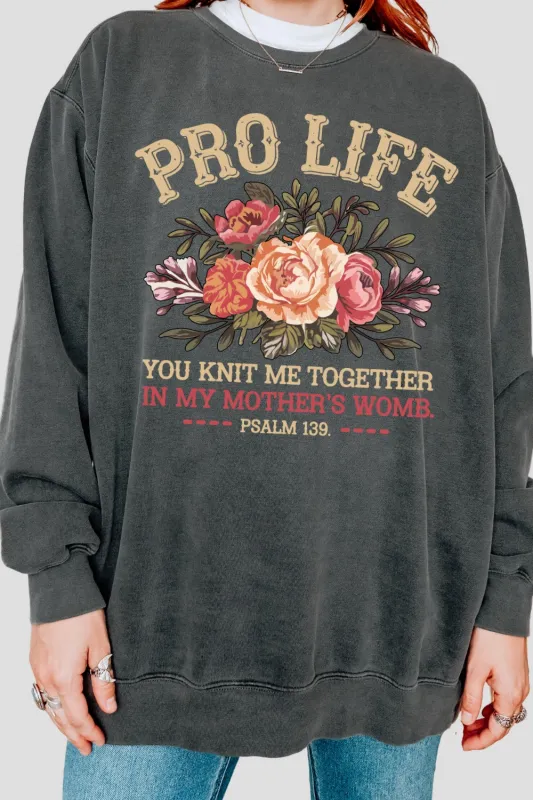 Pro Life Faith Religious Wildflower Sweatshirt For Women sold by Fancy Tees