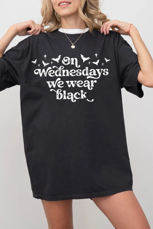 On Wednesdays We Wear Black Halloween Tee For Women sold by Fancy Tees